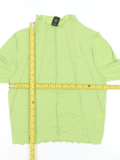 Womens UK Size L Urban Outfitters Green Cropped T-Shirt