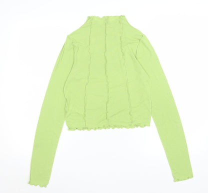 Womens UK Size L Urban Outfitters Green Cropped T-Shirt