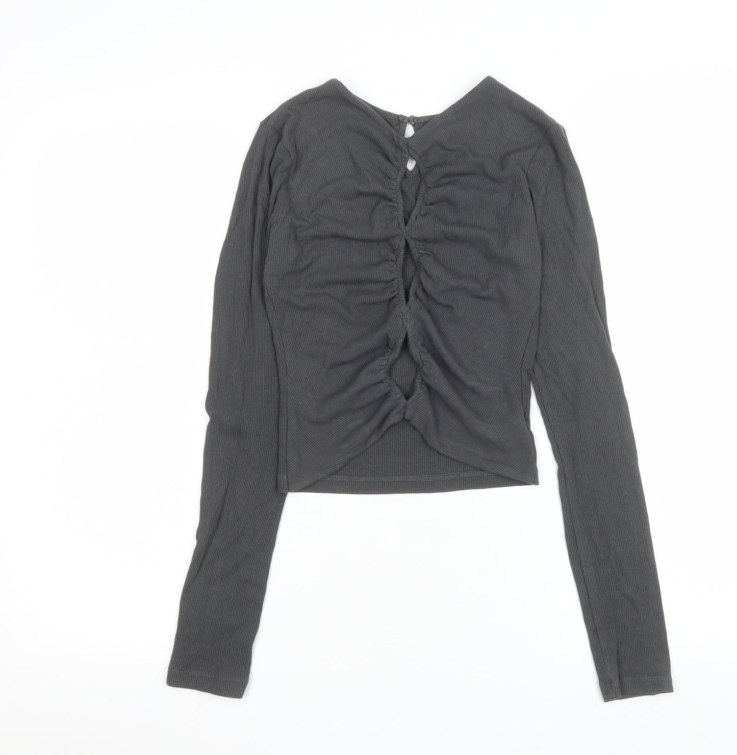 Womens UK Size XS THE KRIPT Black Cropped Blouse