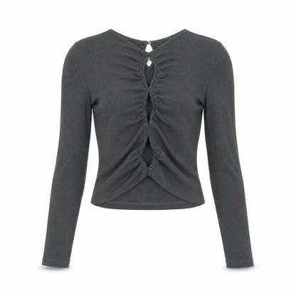 Womens UK Size XS THE KRIPT Black Cropped Blouse