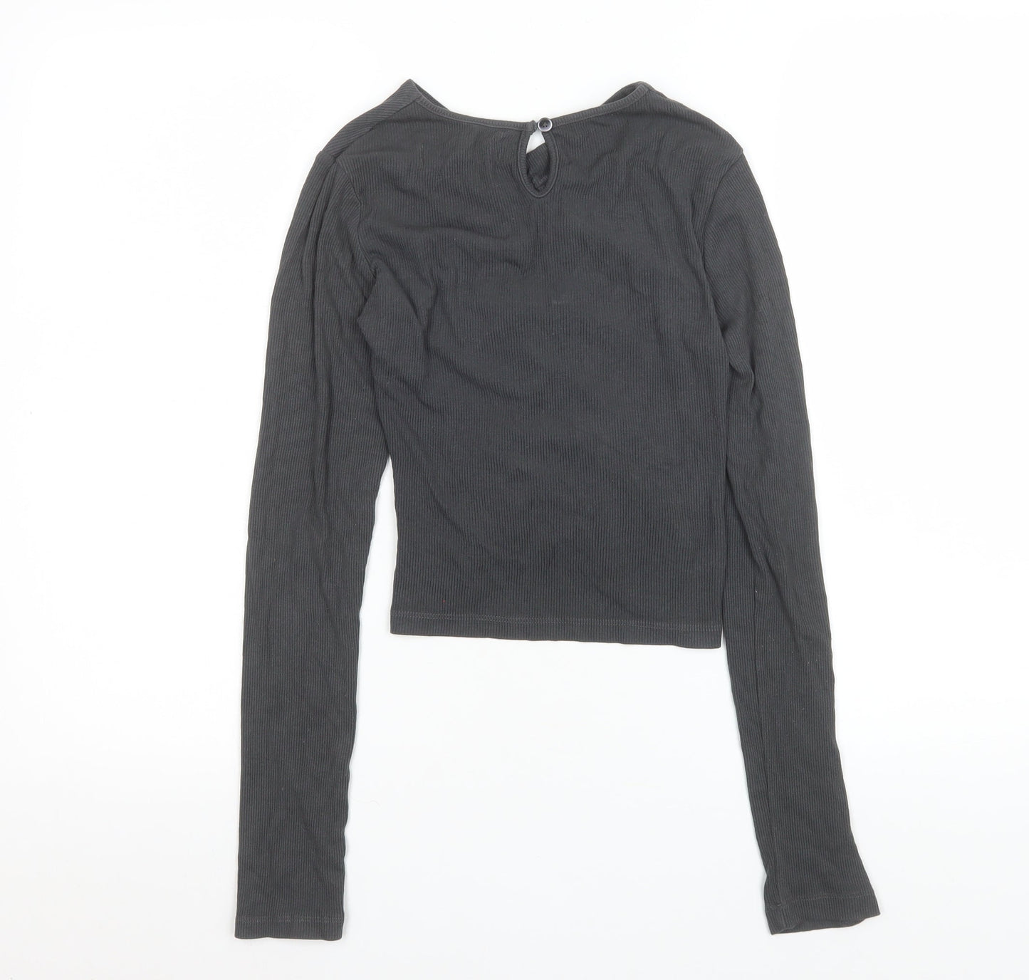 Womens UK Size XS THE KRIPT Black Cropped Blouse