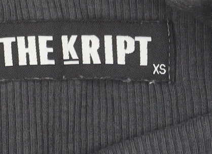 Womens UK Size XS THE KRIPT Black Cropped Blouse