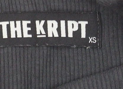 Womens UK Size XS THE KRIPT Black Cropped Blouse