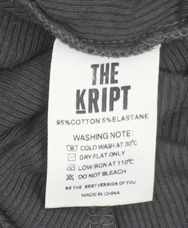 Womens UK Size XS THE KRIPT Black Cropped Blouse