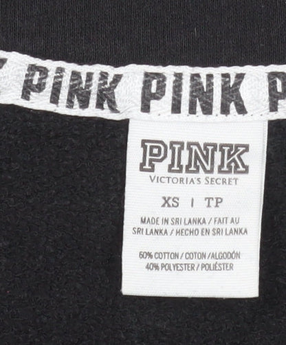 Womens UK Size XS Victoria's Secret PINK Black Pullover Sweatshirt