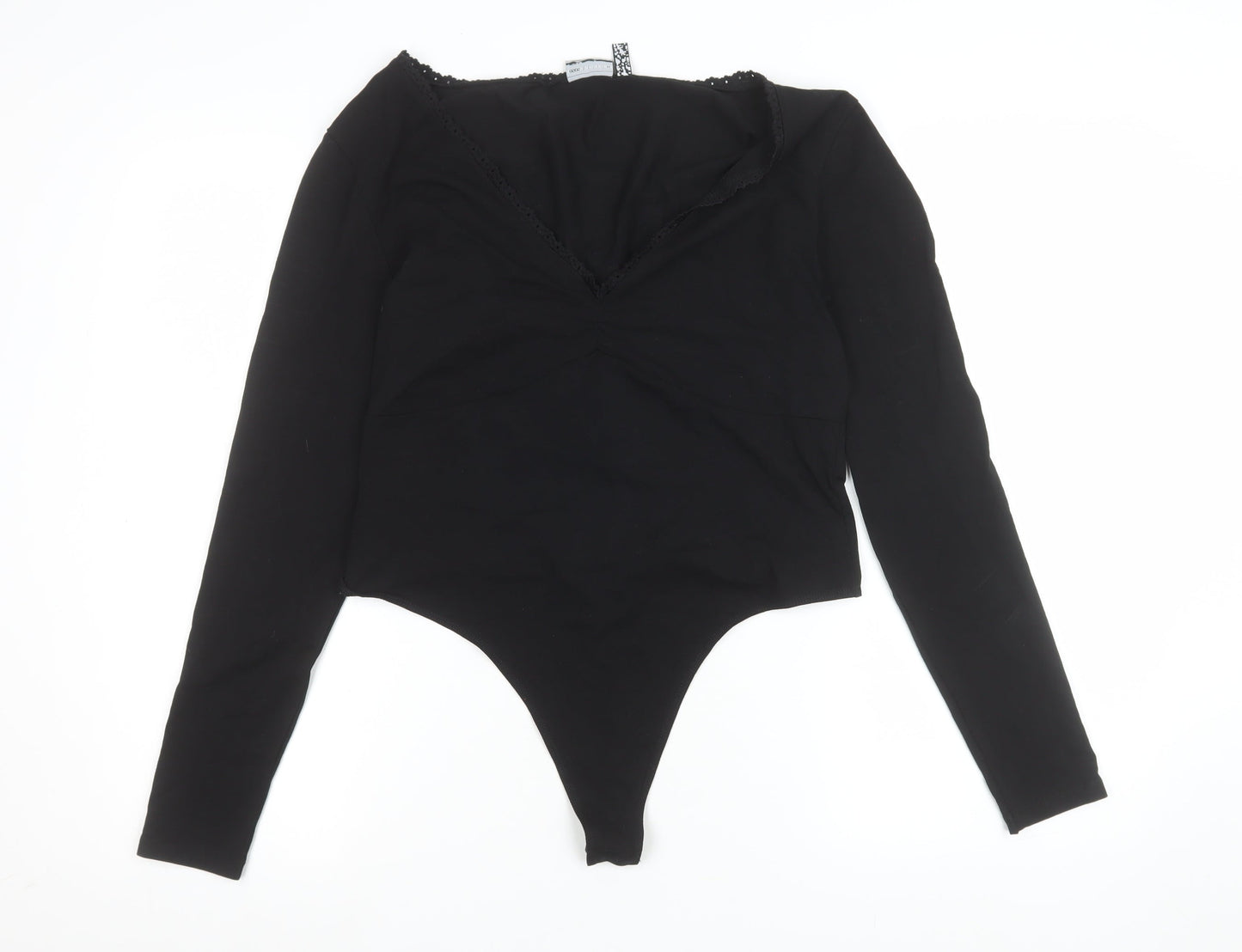 Womens UK Size 14 ASOS Design One-Piece Black Bodysuit