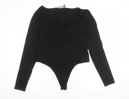 Womens UK Size 14 ASOS Design One-Piece Black Bodysuit
