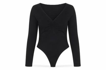 Womens UK Size 14 ASOS Design One-Piece Black Bodysuit