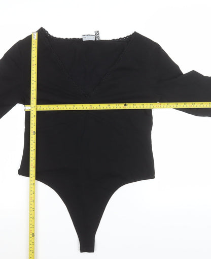 Womens UK Size 14 ASOS Design One-Piece Black Bodysuit