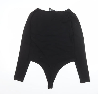Womens UK Size 14 ASOS Design One-Piece Black Bodysuit