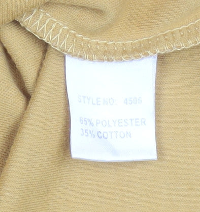 Womens UK Size L Freshwear Yellow Basic T-Shirt