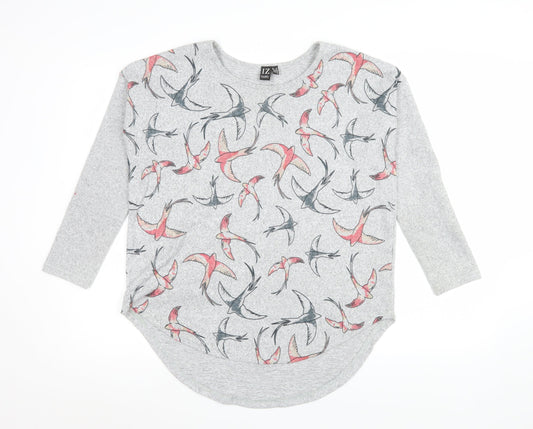 Womens UK Size 10 Izabel London Grey Pullover Sweatshirt