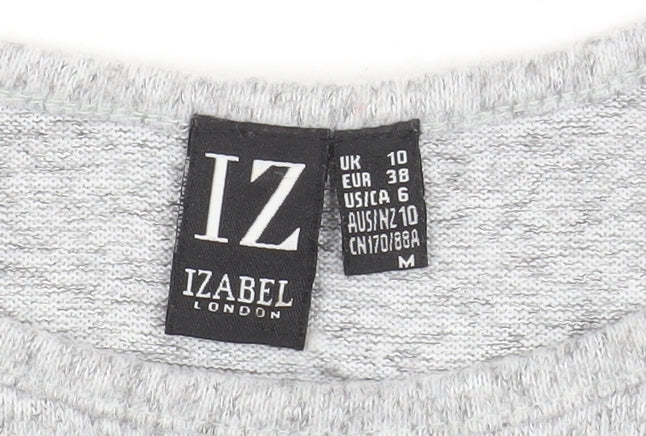 Womens UK Size 10 Izabel London Grey Pullover Sweatshirt