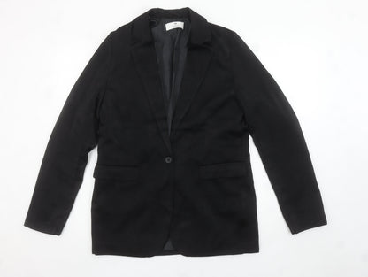 H&M Women’s Black Blazer Jacket Size UK 14+ Classic Single-Breasted