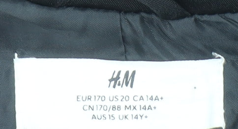 H&M Women’s Black Blazer Jacket Size UK 14+ Classic Single-Breasted