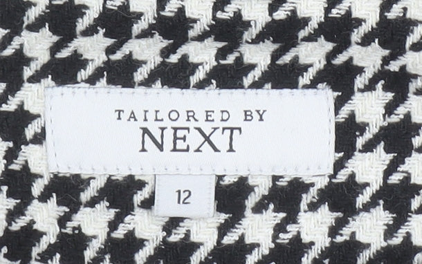 NEXT Women’s Black Houndstooth Double-Breasted Wool Blend Jacket Size 12