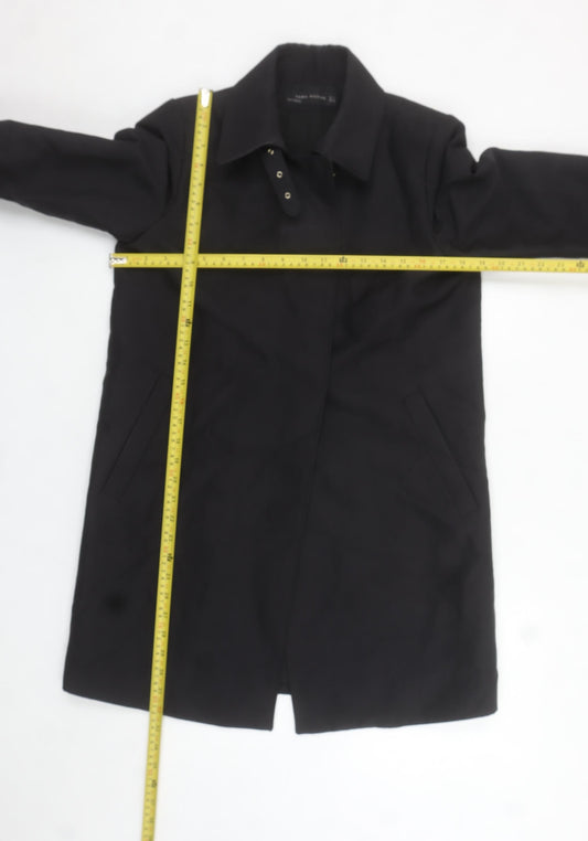 Womens UK Size S Zara Black Overcoat