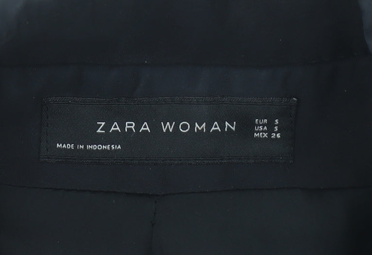 Womens UK Size S Zara Black Overcoat