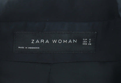 Womens UK Size S Zara Black Overcoat