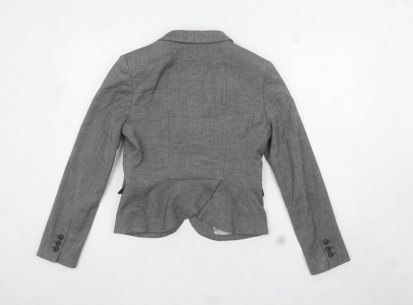 H&M Women's Grey Slim Fit Single-Breasted Blazer Size 8