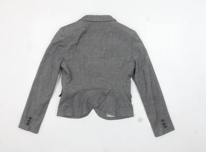 H&M Women's Grey Slim Fit Single-Breasted Blazer Size 8
