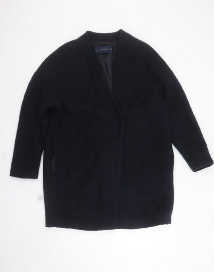 Womens UK Size 8 Zara Black Overcoat