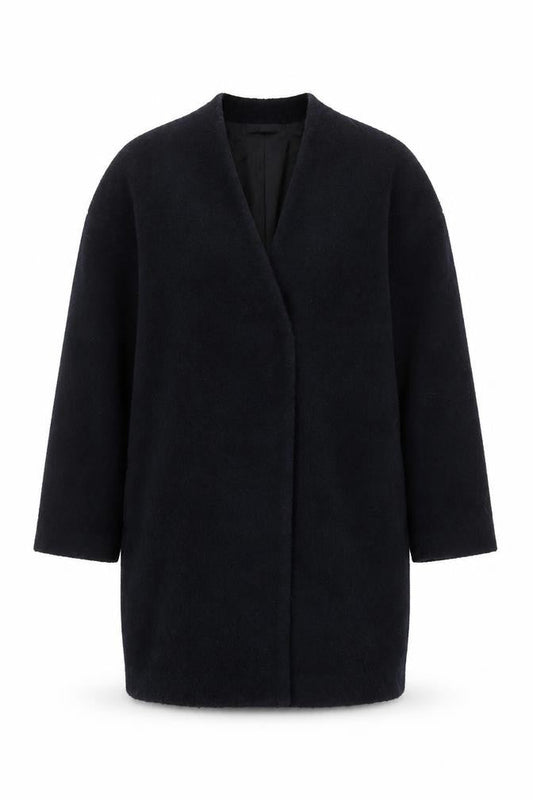 Womens UK Size 8 Zara Black Overcoat