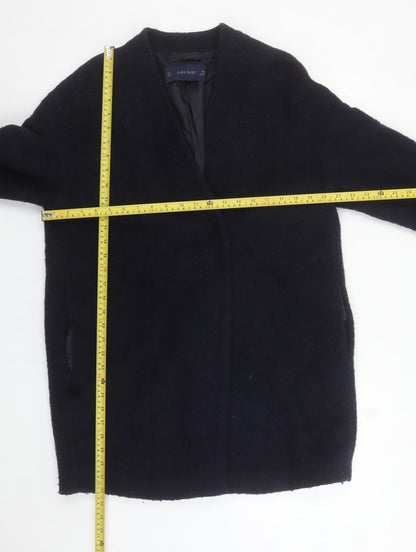 Womens UK Size 8 Zara Black Overcoat