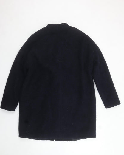 Womens UK Size 8 Zara Black Overcoat