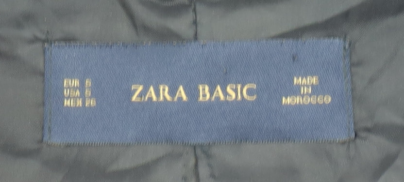 Womens UK Size 8 Zara Black Overcoat