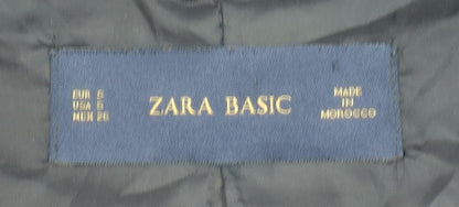Womens UK Size 8 Zara Black Overcoat