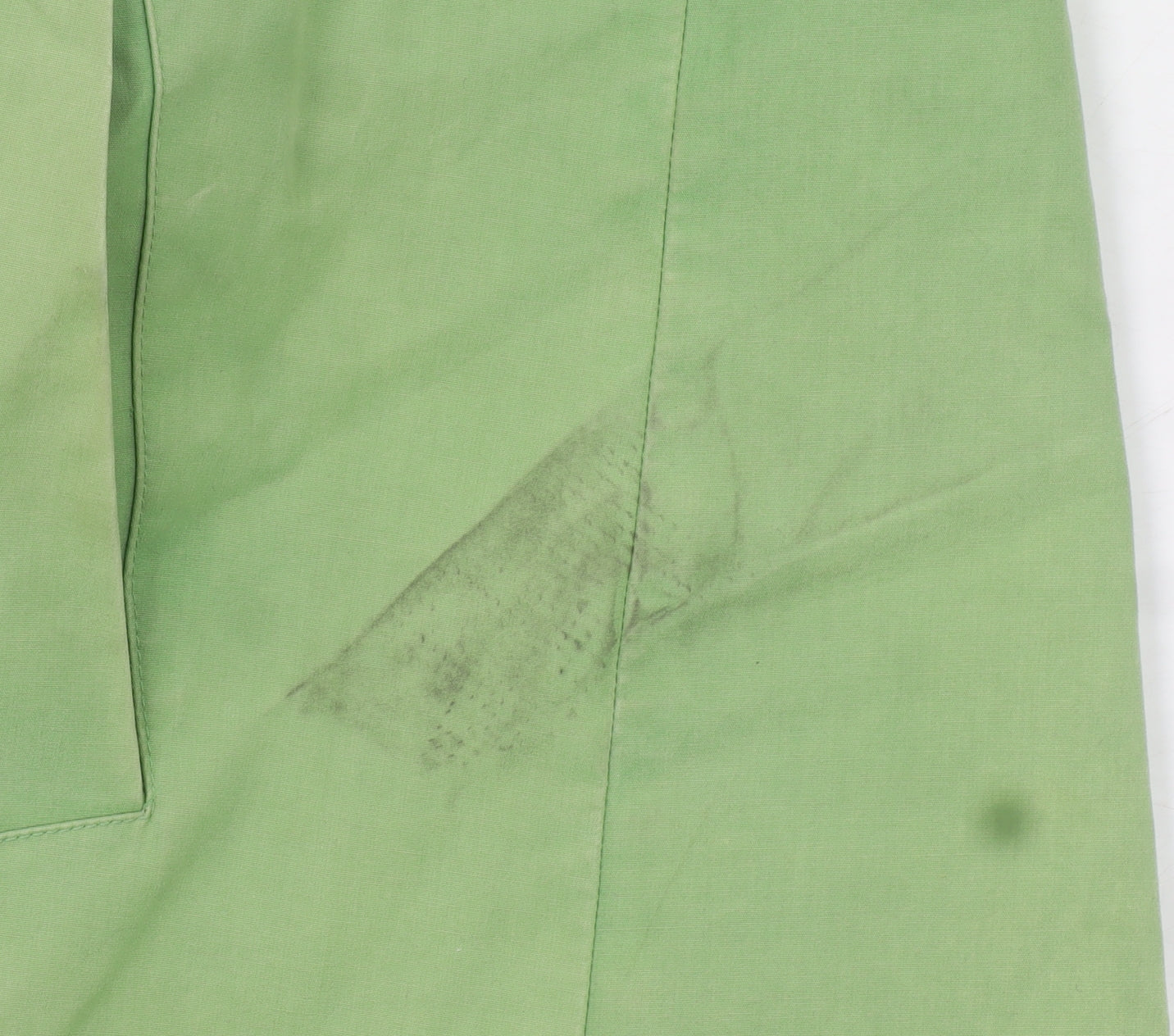 Boden Women Green Hooded Rain Coat Size 12 Cotton Mid-Length