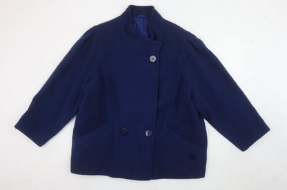 Womens UK Size 18 Marks and Spencer Blue Overcoat