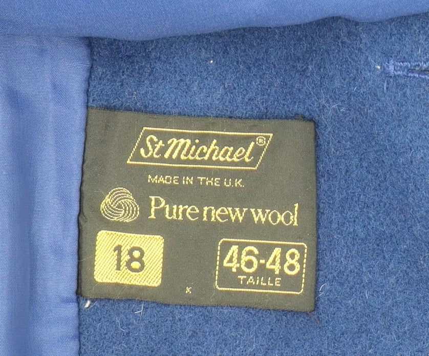Womens UK Size 18 Marks and Spencer Blue Overcoat