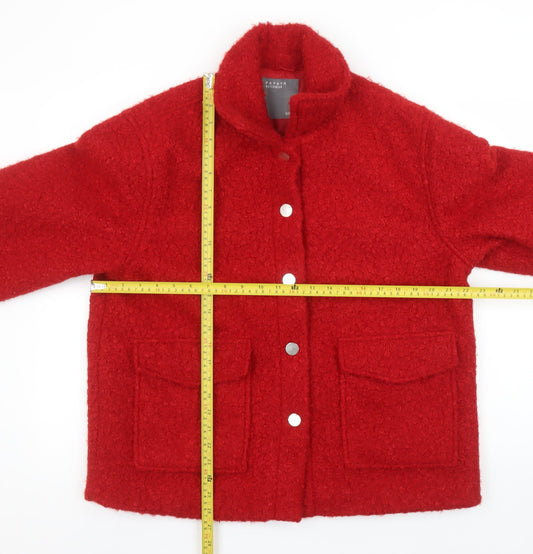 Papaya Women Red Size 12 Basic Mid-Length Fleece Jacket