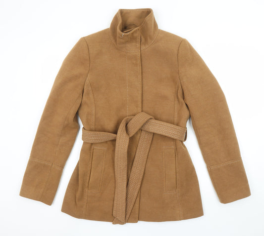 H&M Women’s Brown Belted Mid-Length Trench Coat Size 10
