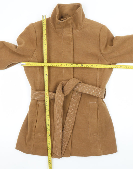 H&M Women’s Brown Belted Mid-Length Trench Coat Size 10