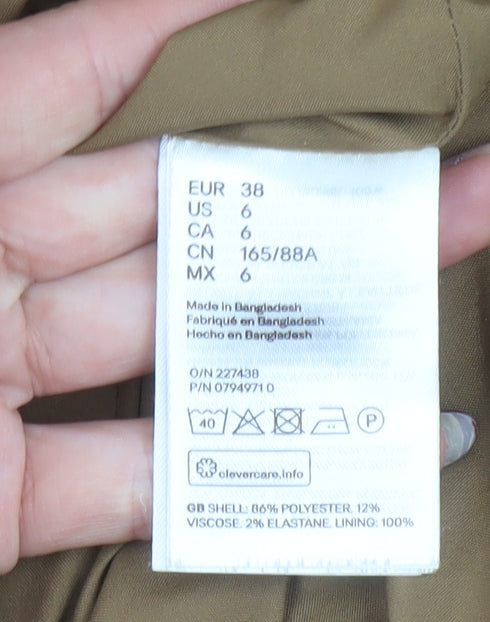 Womens UK Size 10 H&M Brown Trench Coat