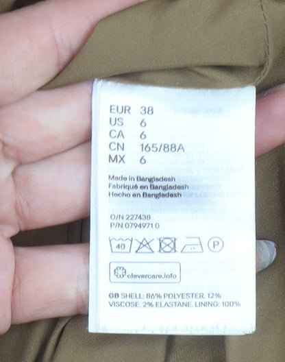 Womens UK Size 10 H&M Brown Trench Coat