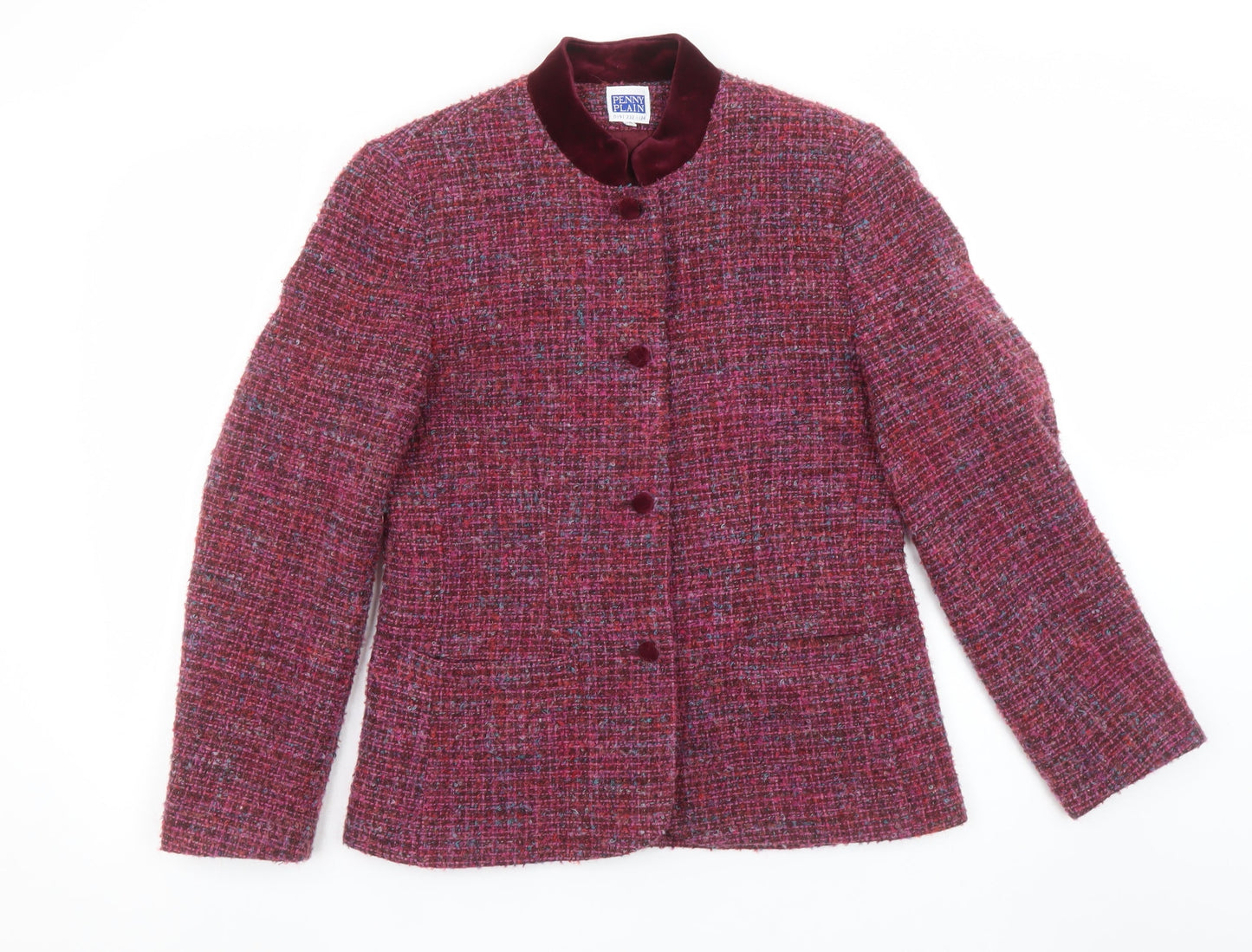 Womens UK Size 10 Penny Plain Regular Red Suit Jacket