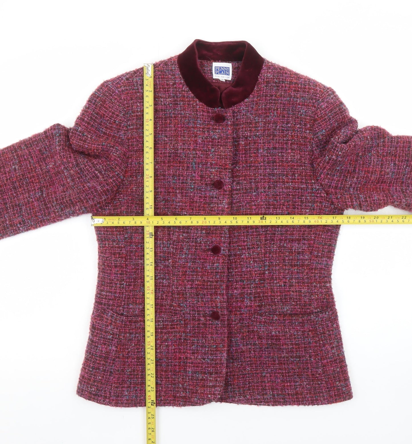 Womens UK Size 10 Penny Plain Regular Red Suit Jacket