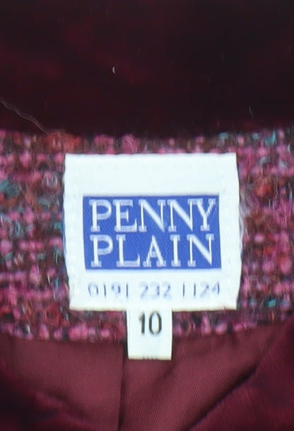 Womens UK Size 10 Penny Plain Regular Red Suit Jacket