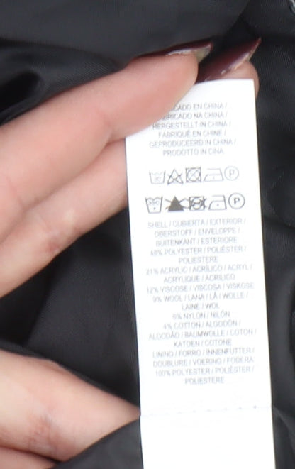 Primark Women Grey Check Blazer Jacket Size 8 Regular Fit