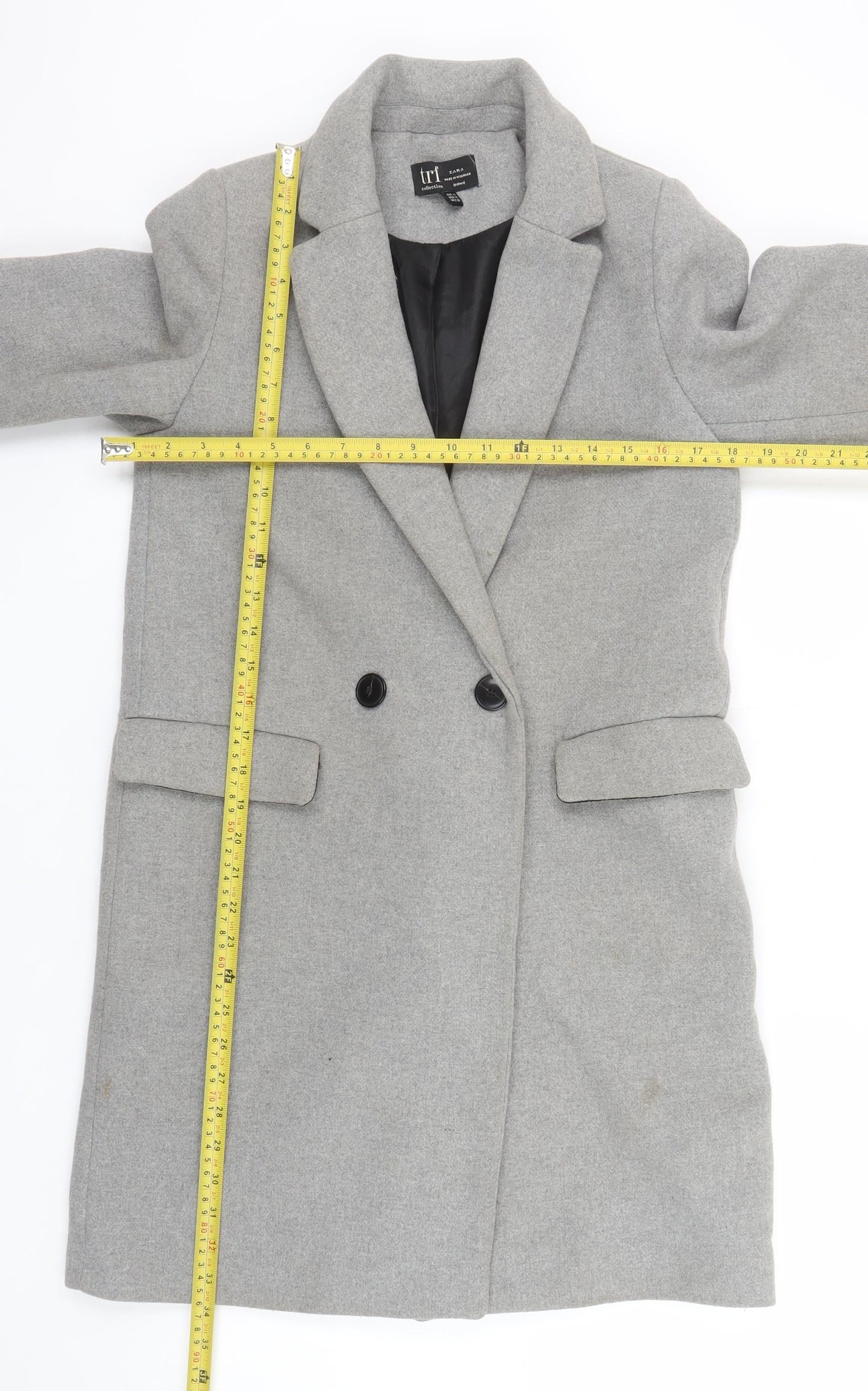 Womens UK Size XS Zara Grey Overcoat