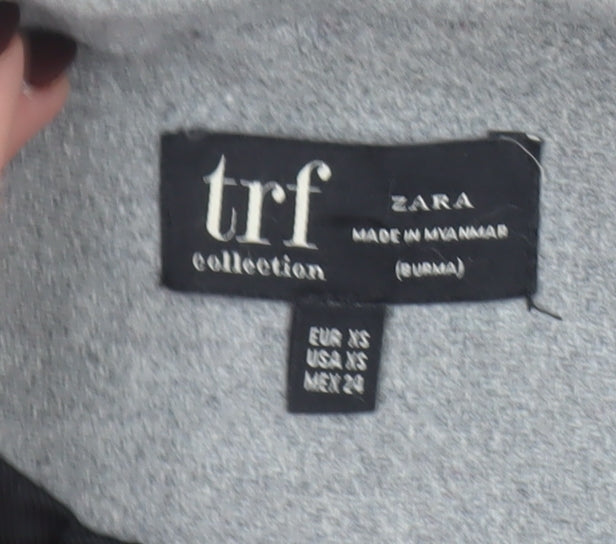 Womens UK Size XS Zara Grey Overcoat