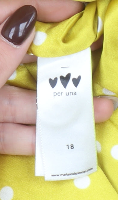 Marks and Spencer Per Una Yellow Linen Blazer Women's Size 18 Lined Jacket