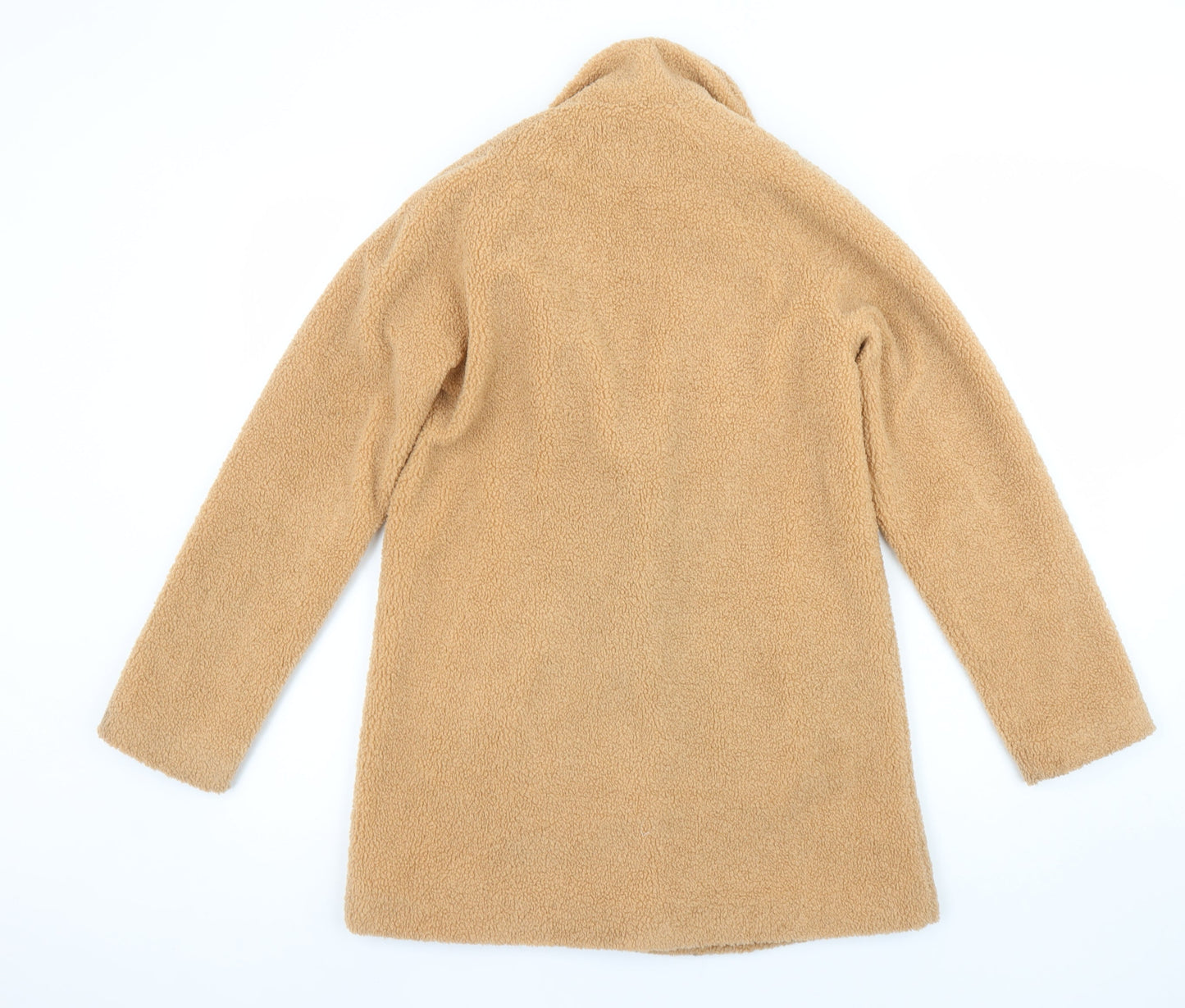Next Girls Beige Teddy Fleece Single Breasted Coat 12 Years