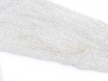 H&M Women's Grey Herringbone Blazer Size 8 Regular Fit Jacket