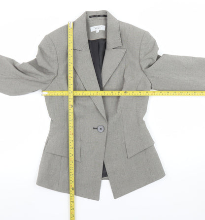 Next Women’s Grey Houndstooth Tailored Suit Jacket Size 6