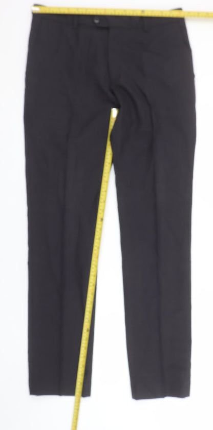 Next Men's Black Wool Dress Trousers 32W 33L Classic Fit